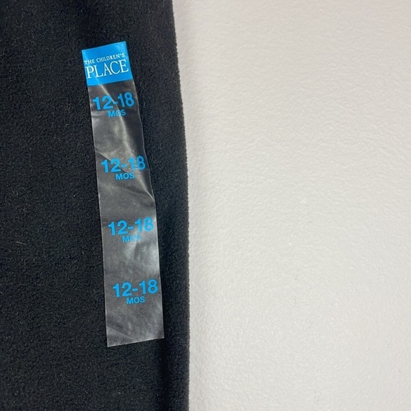 NWT The Children’s Place Fleece Pants SZ 12-18 mos Black Soft Elastic Waist Band - Picture 3 of 7